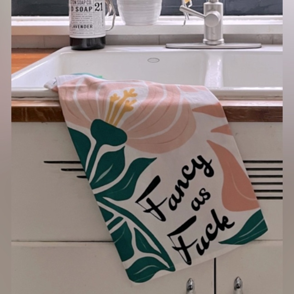 Floral Print Kitchen Towel- fancy as FU*K